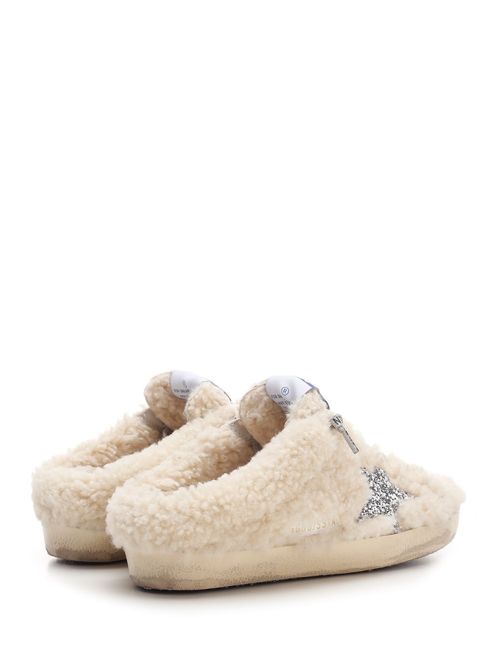 Golden Goose Sabot Natural Shearling Sneaker  In Beige In Nude