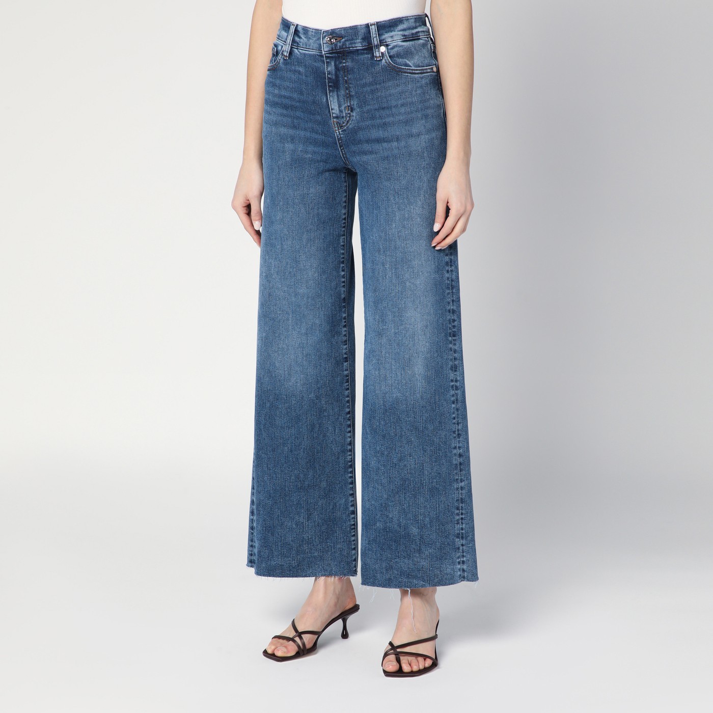 Shop Frame Flared Jeans In Blue