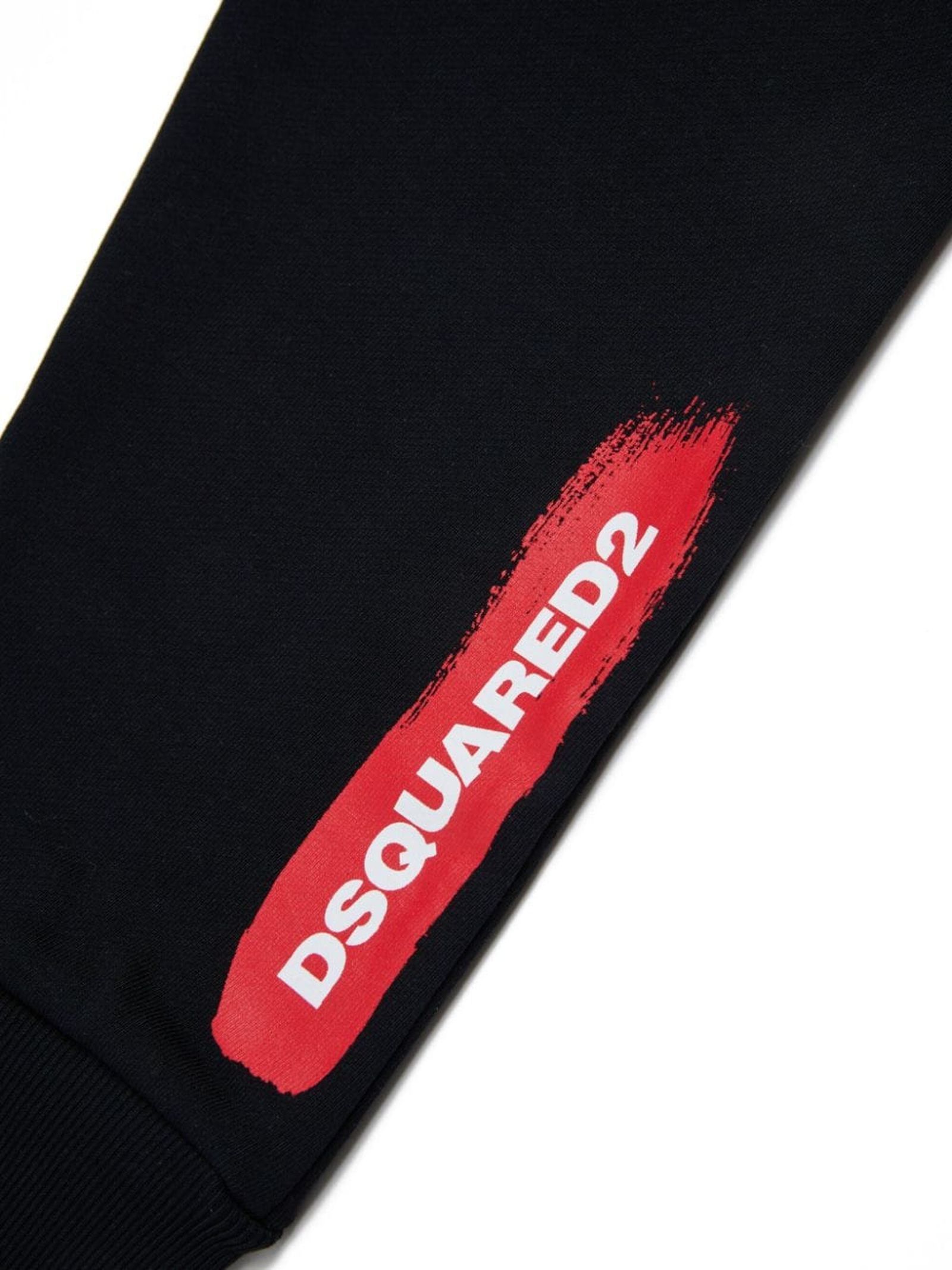 Dsquared2 Drawstring Cotton Track Pants In Black