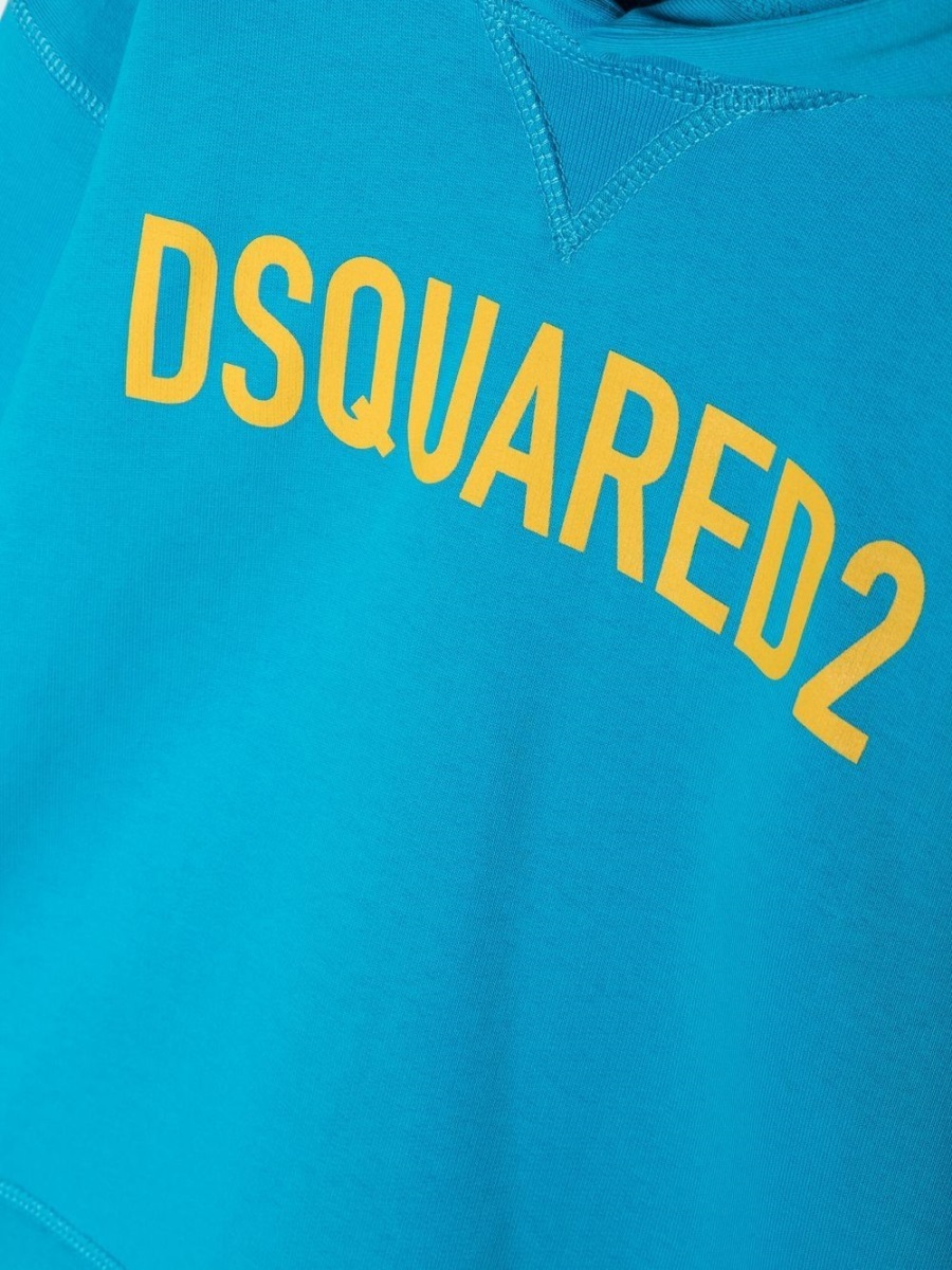 Dsquared2 Hooded Long-sleeved Sweater In Blue