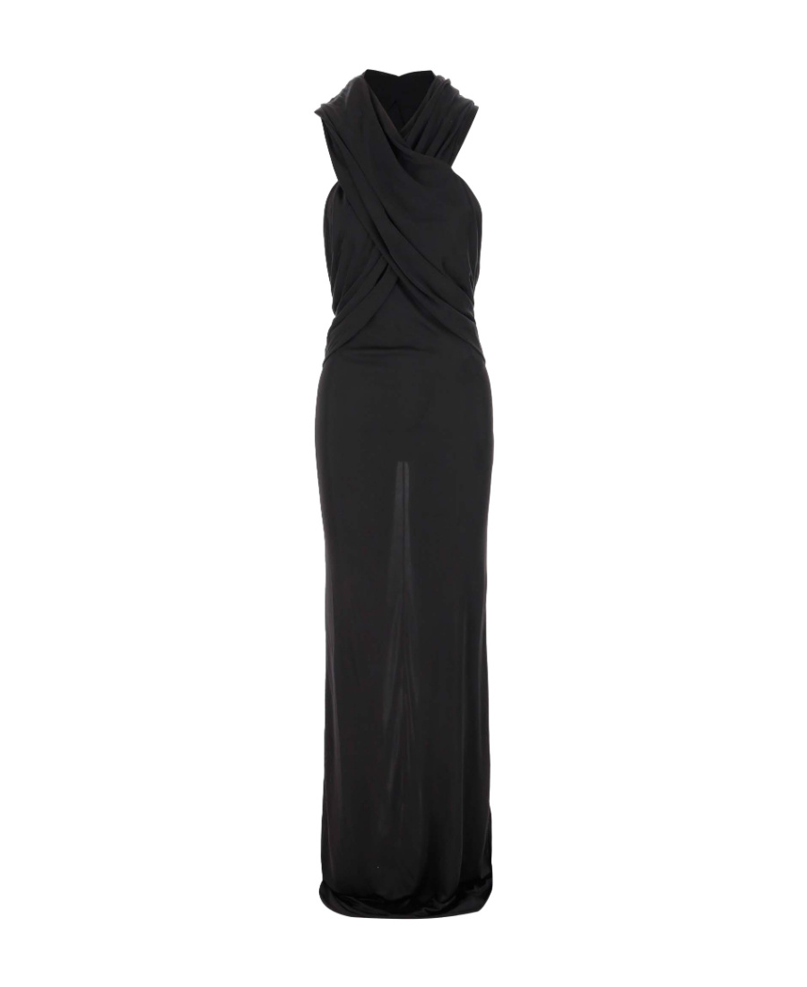 Saint Laurent Maxikleid Mit Kapuze In Black