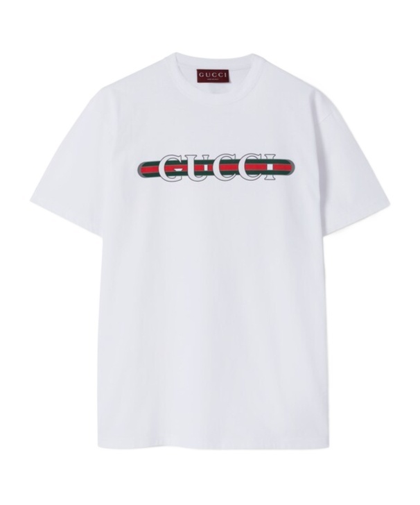 Gucci Printed Cotton Jersey T-shirt In White
