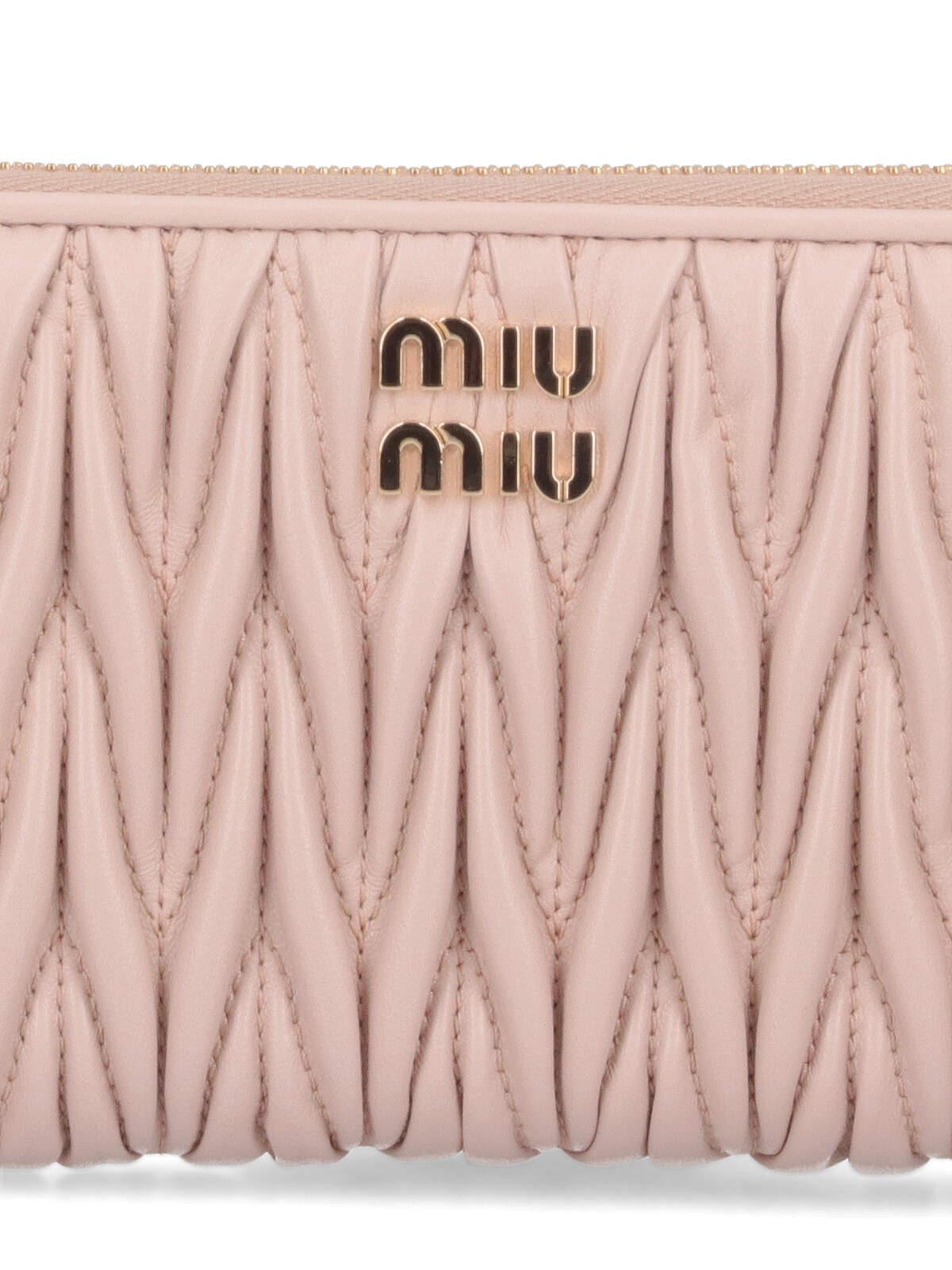 Miu Miu Large Zip Wallet In Nude