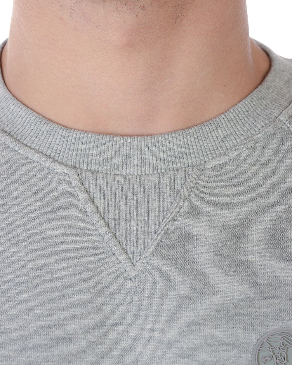 Versace Round-necked Sweater In Gray