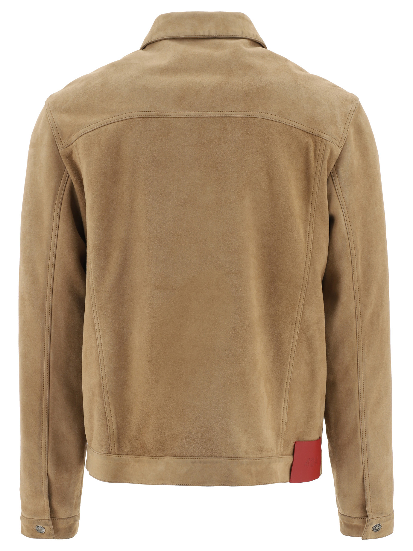 424 Button-up Leather Jacket In Brown