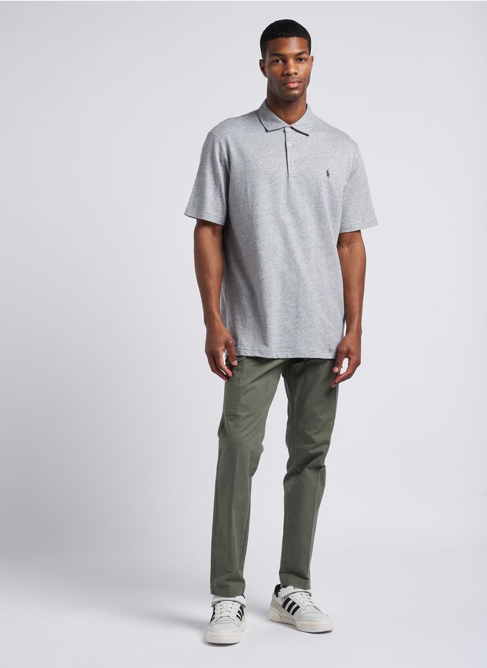 Polo Ralph Lauren Custom Slim Fit Mesh Polo In Gray