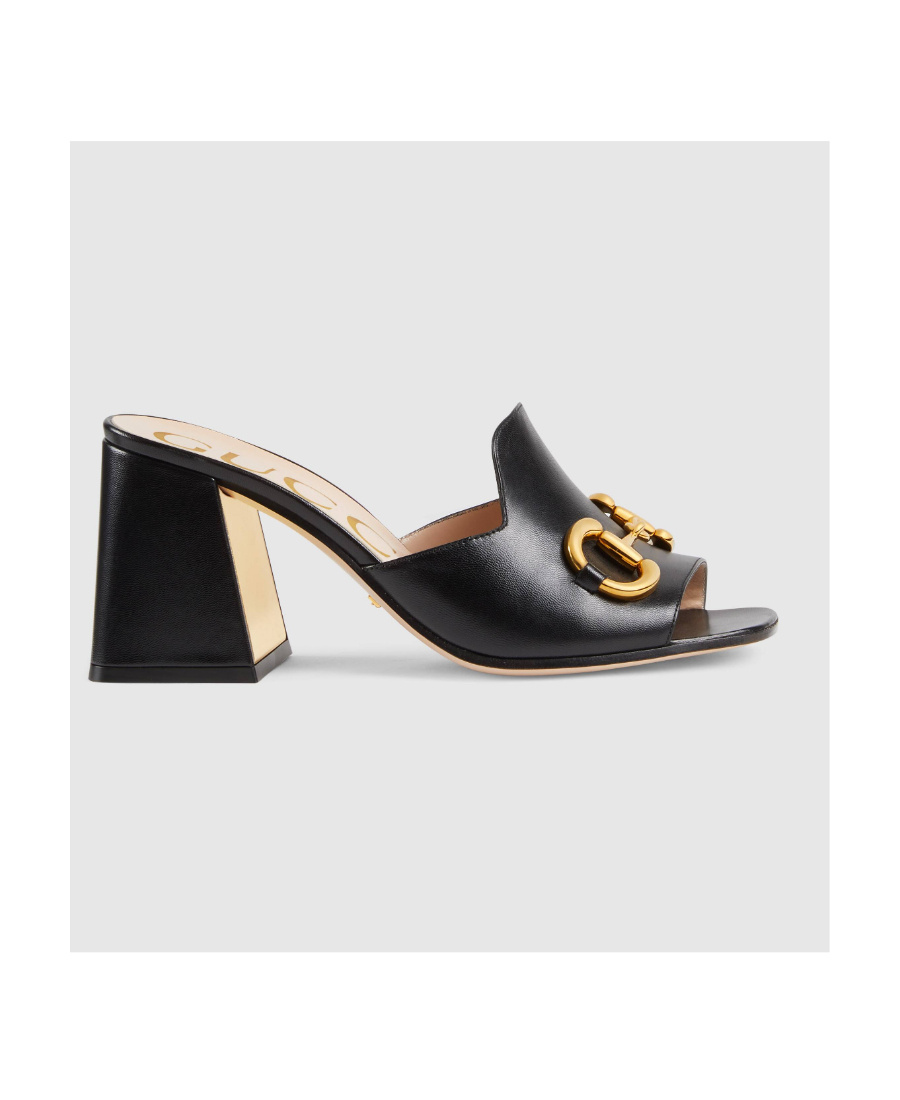 Gucci Horsebit Mule Sandals In Black