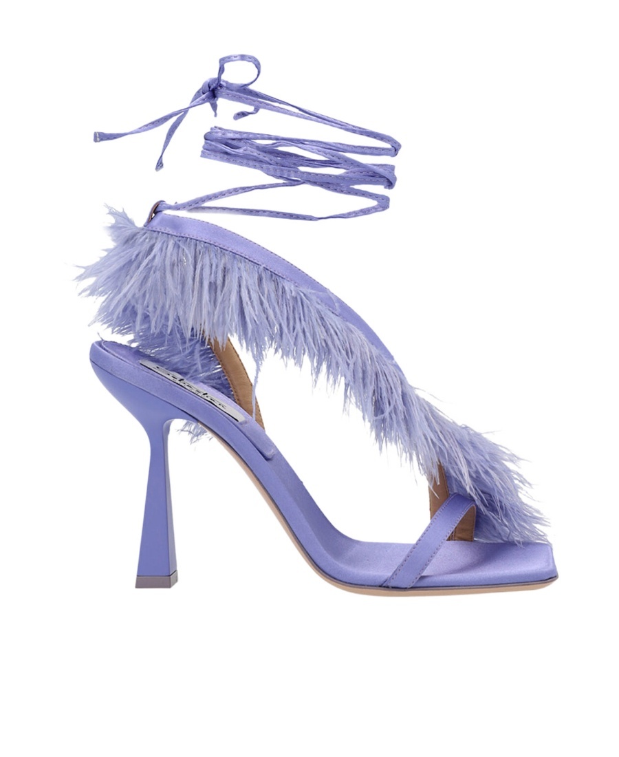 Sebastian Square-headed High-heeled Sandals In Blue