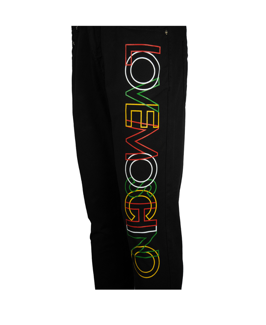 Moschino Logo Logo Casual Pants In Black