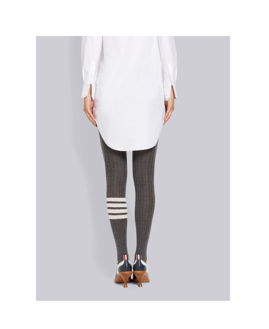 Thom Browne 4-bar Stripe Merino Tights In White