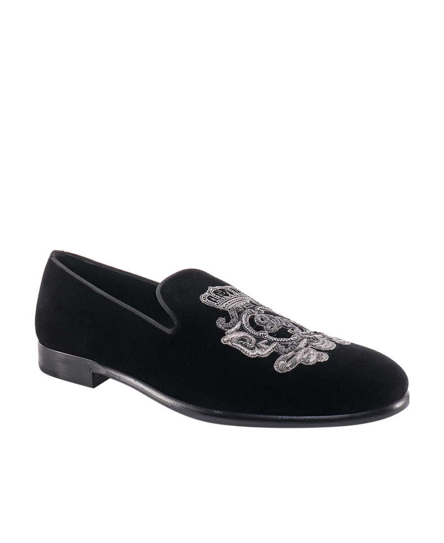 Dolce & Gabbana Velvet Loafer In Black