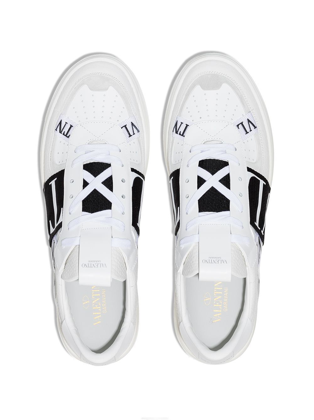 Valentino White Low-top Calfskin Vl7n Sneakers In White