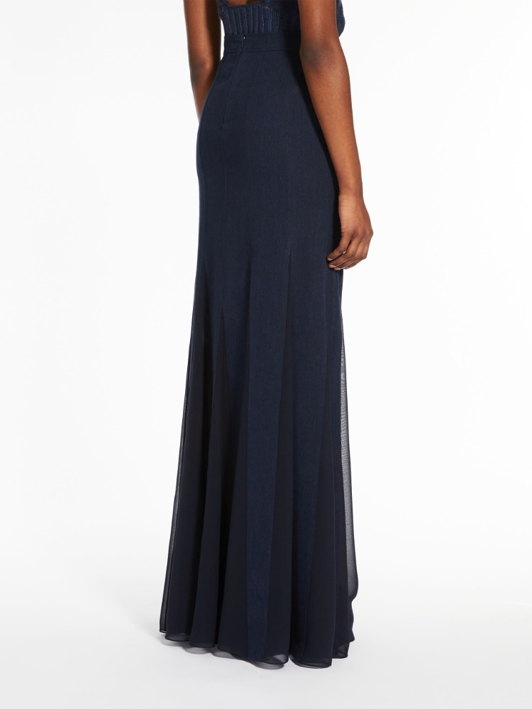 Max Mara Georgette Skirt In Black