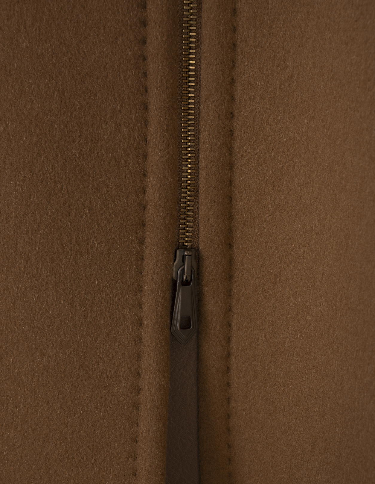 Max Mara Atelier Amour Zip-up Crewneck Coat In Brown