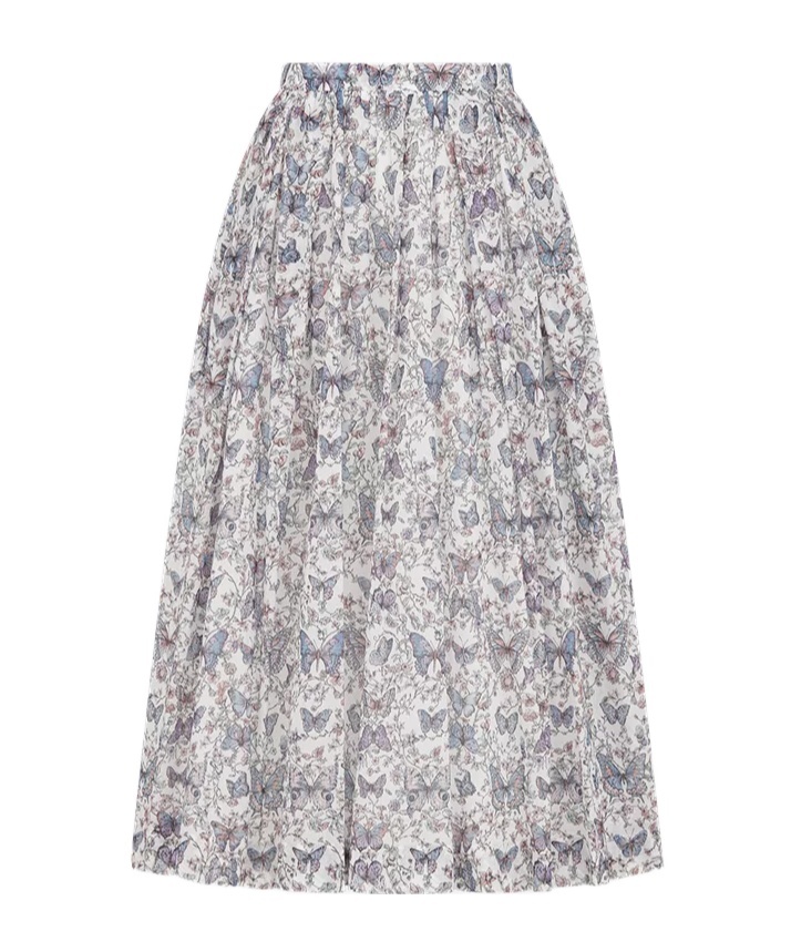 Dior Medium And Long Flared Skirt In White
