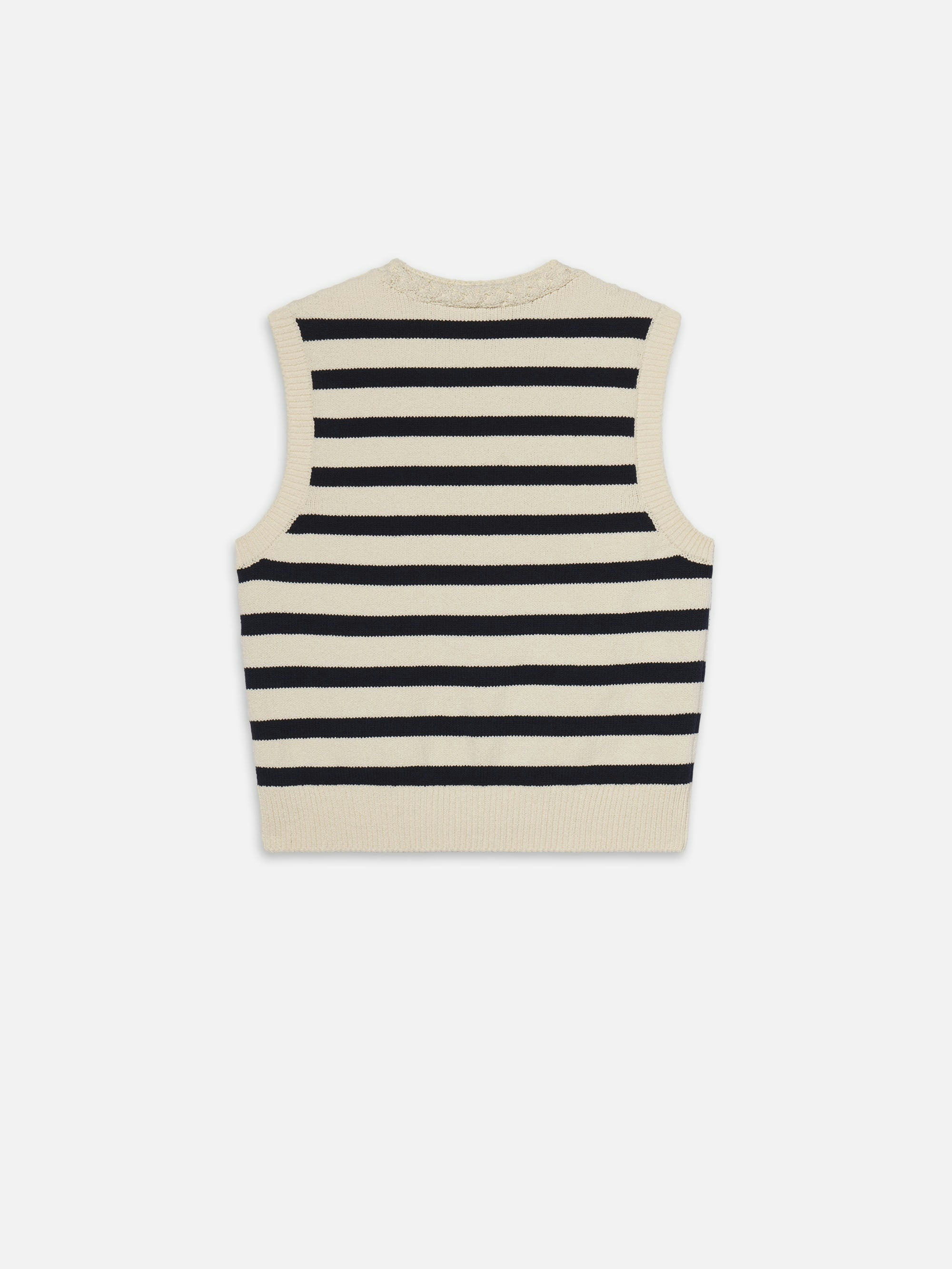 Frame The Harbor Striped-pattern Vest In Neutral