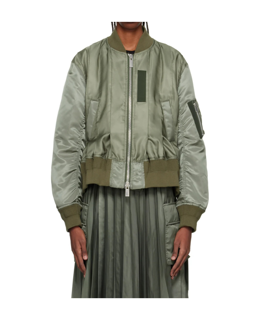 SACAI SATIN-FINISH BOMBER JACKET