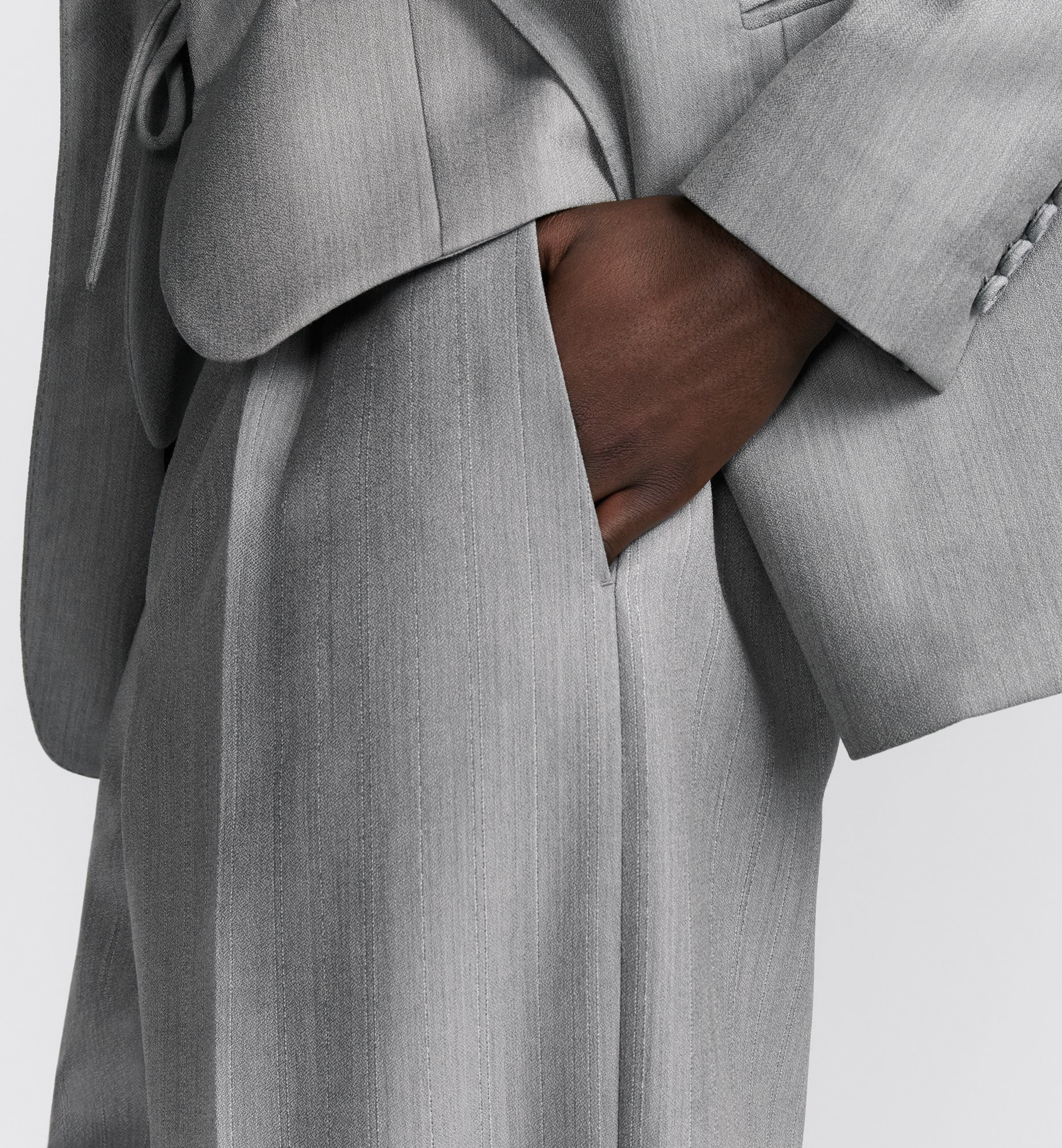 Dior Homme Regular Fit Straight Leg Trousers In Gray
