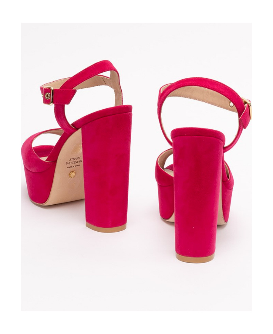 Stuart Weitzman 135mm Platform Suede Sandals In Red