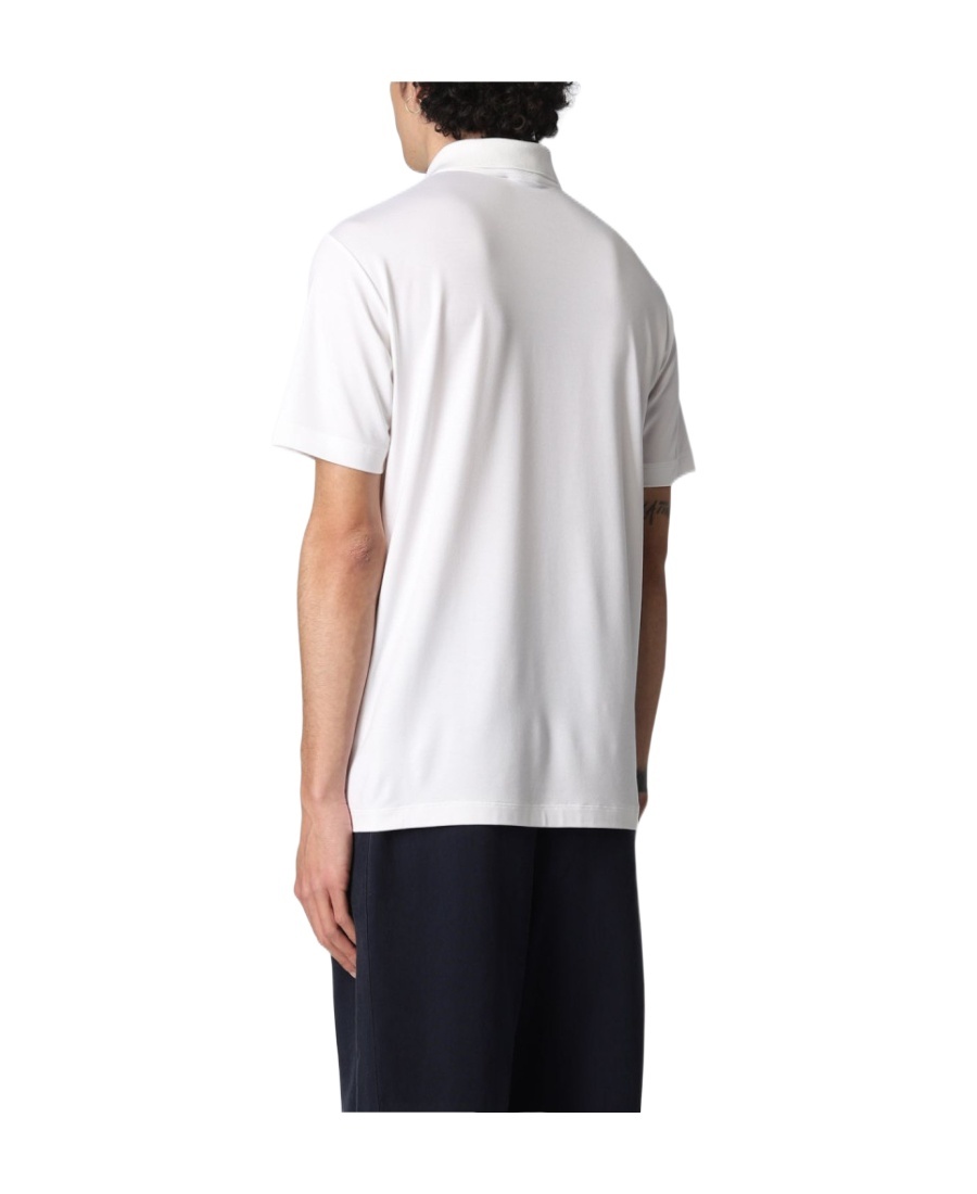 Giorgio Armani Embroidered-logo Short-sleeved Polo Shirt In White