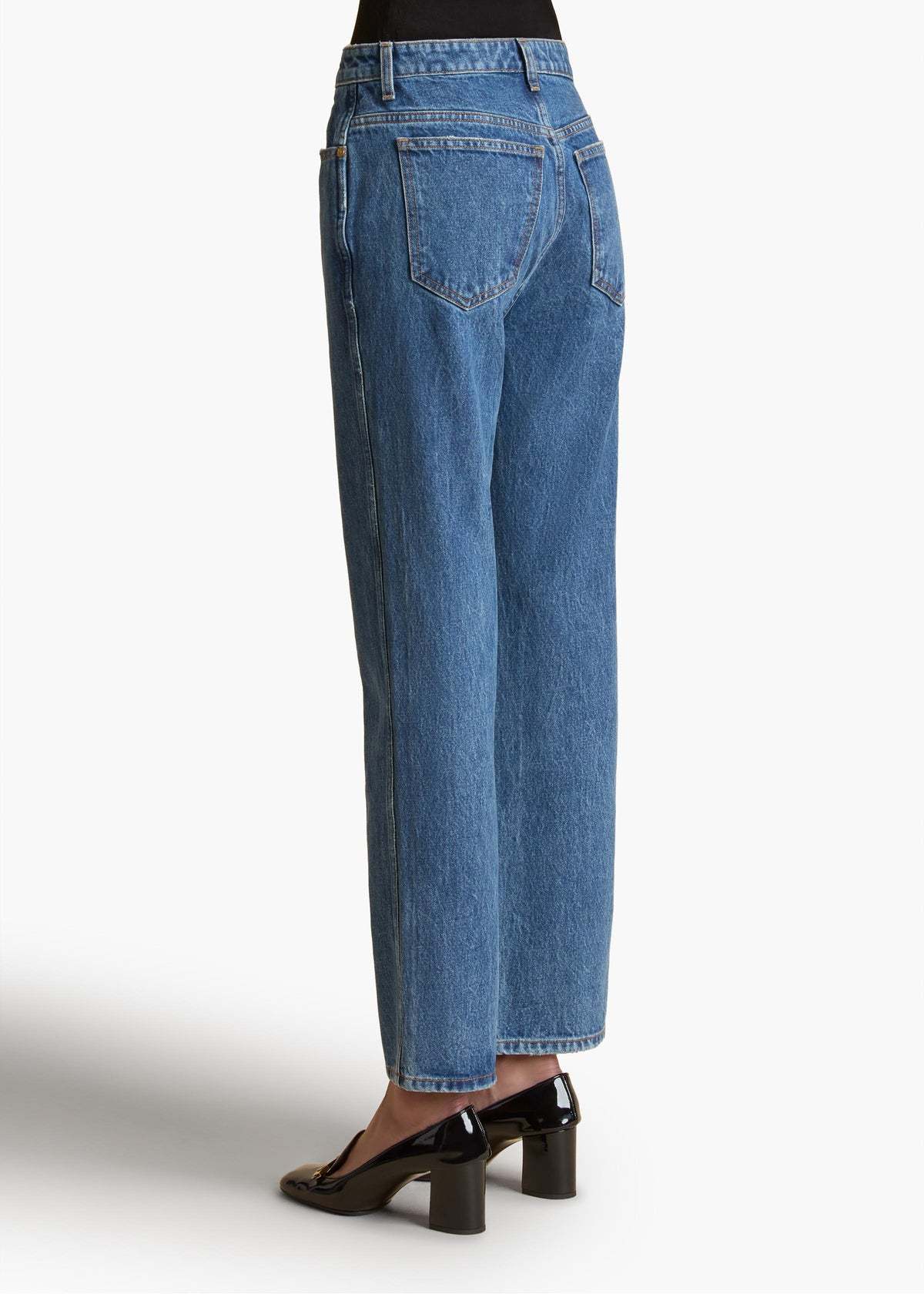 Khaite Kerrie Acid-wash Straight-leg Jeans In Blue