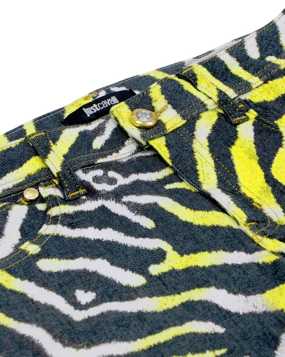 Shop Just Cavalli Printed Jeans In Green