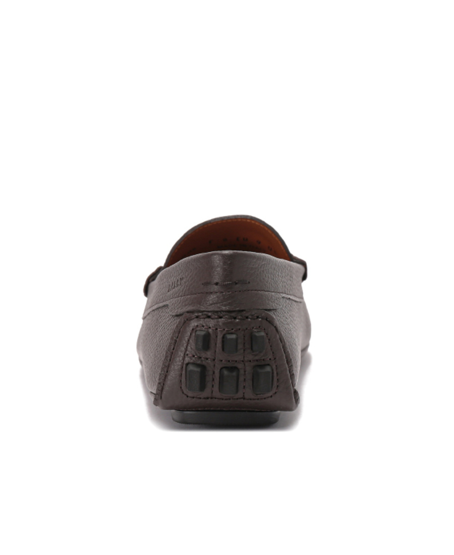 Bally Striped Round-headed Loafers In Black