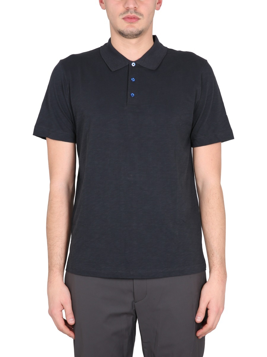 Shop Theory Short-sleeved Polo Shirt In Black