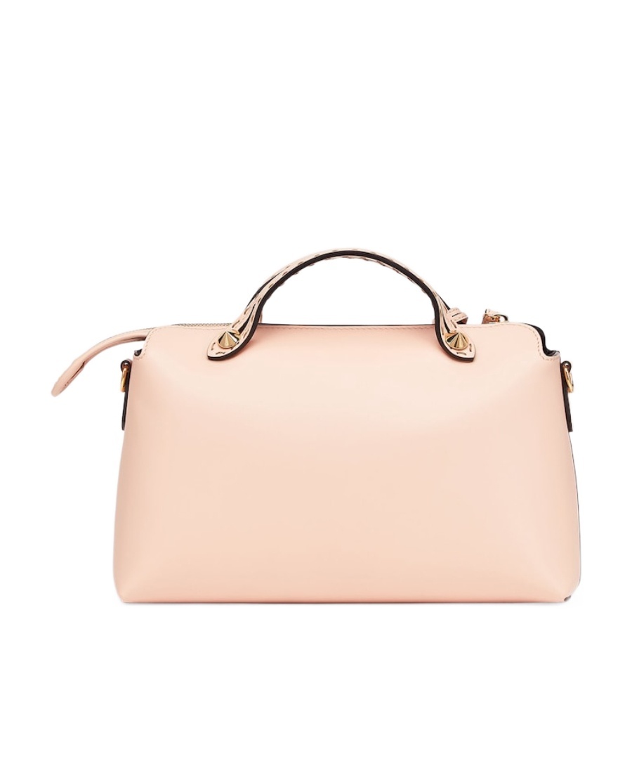 Fendi Debossed Logo Shoulder Bag In Nude