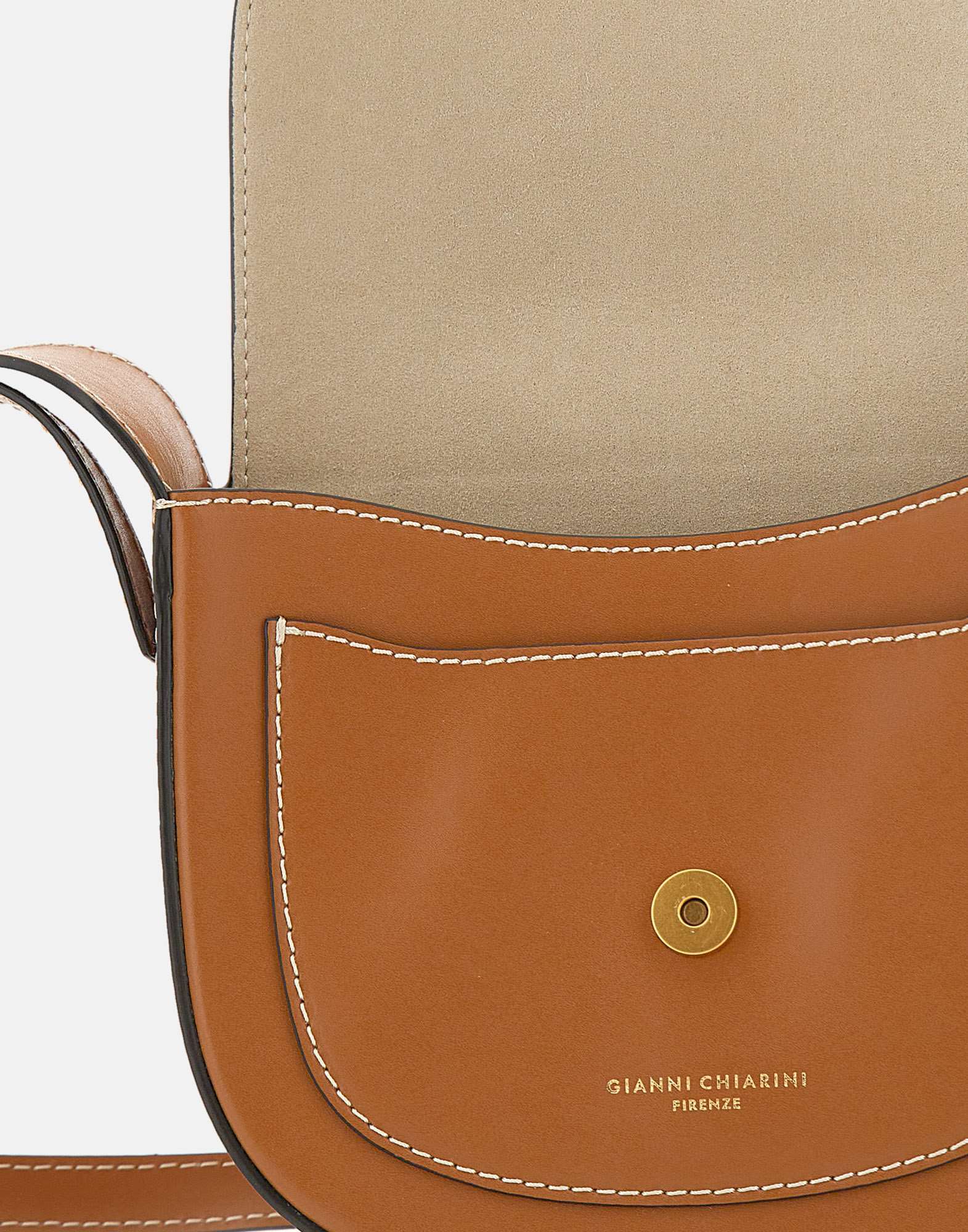 Gianni Chiarini Isa Logo Embossed Shoulder Bag In Brown