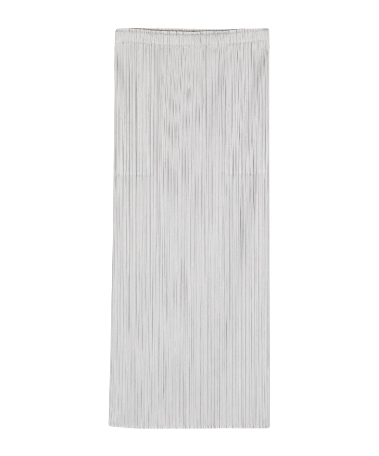 Issey Miyake Pleated Midi Skirt In White