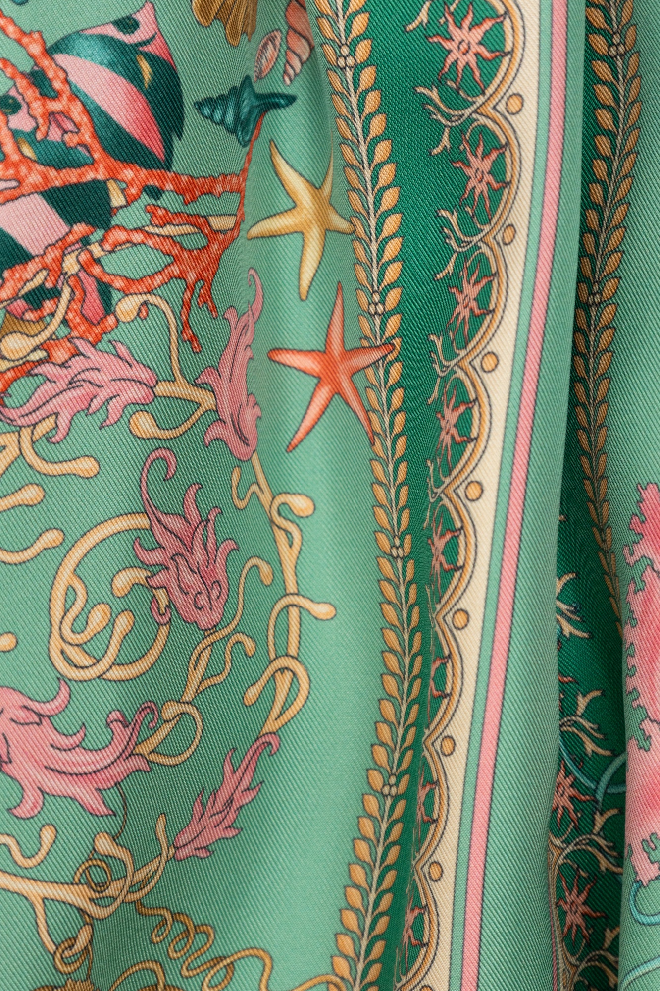 Versace Printed Tulle Dress In Green