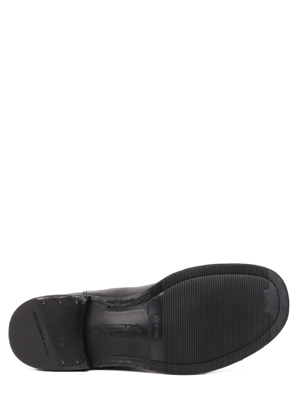 Dolce & Gabbana Black Horse Leather Mid Calf Boots Men Shoes In Black
