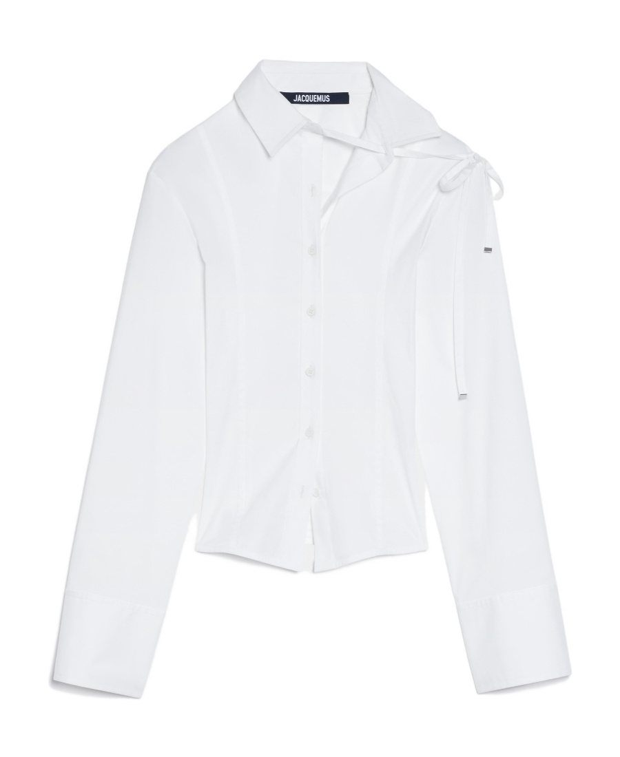 Jacquemus La Chemise Ruban Cotton Shirt In White