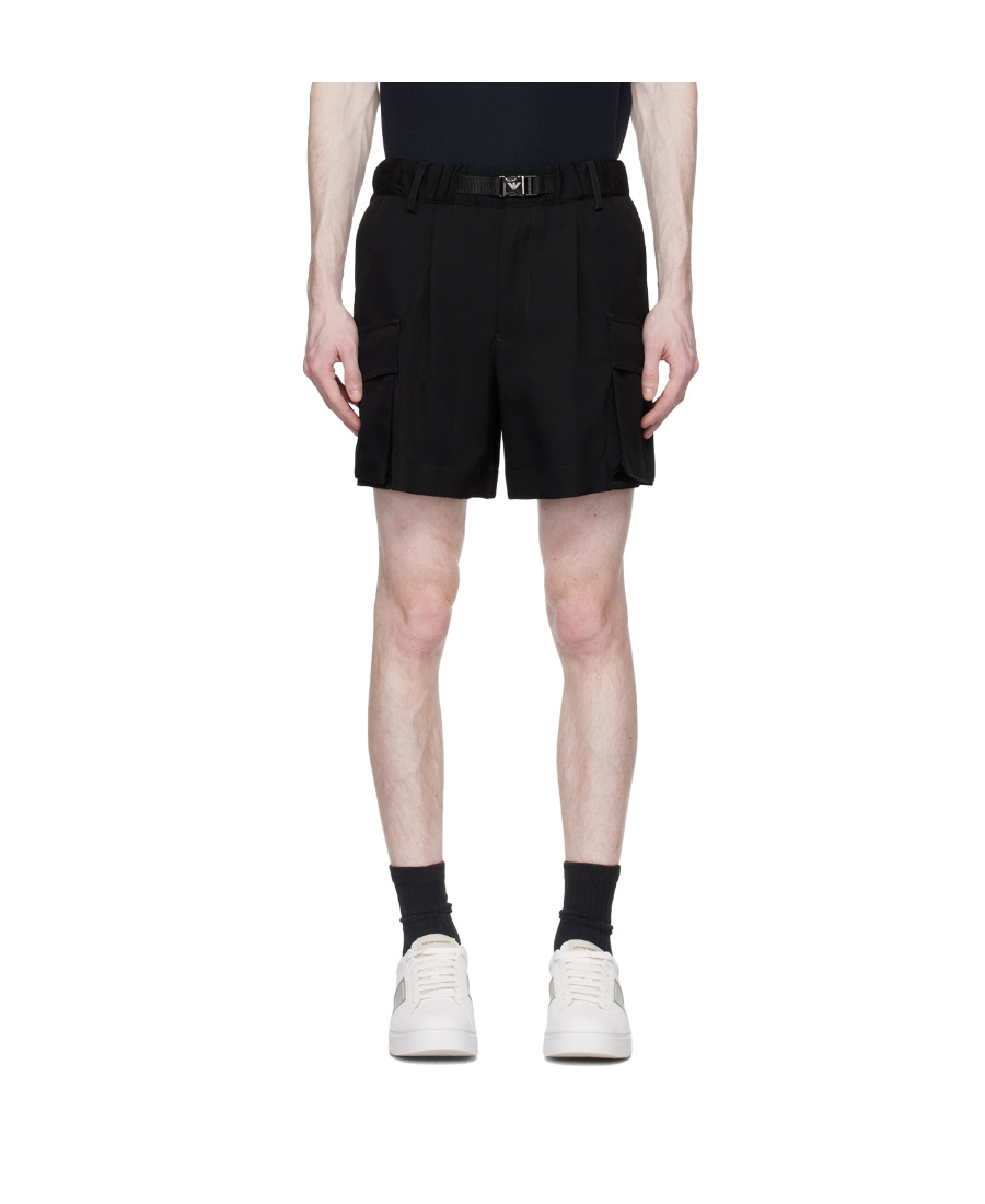 Emporio Armani Buckle Shorts In Black