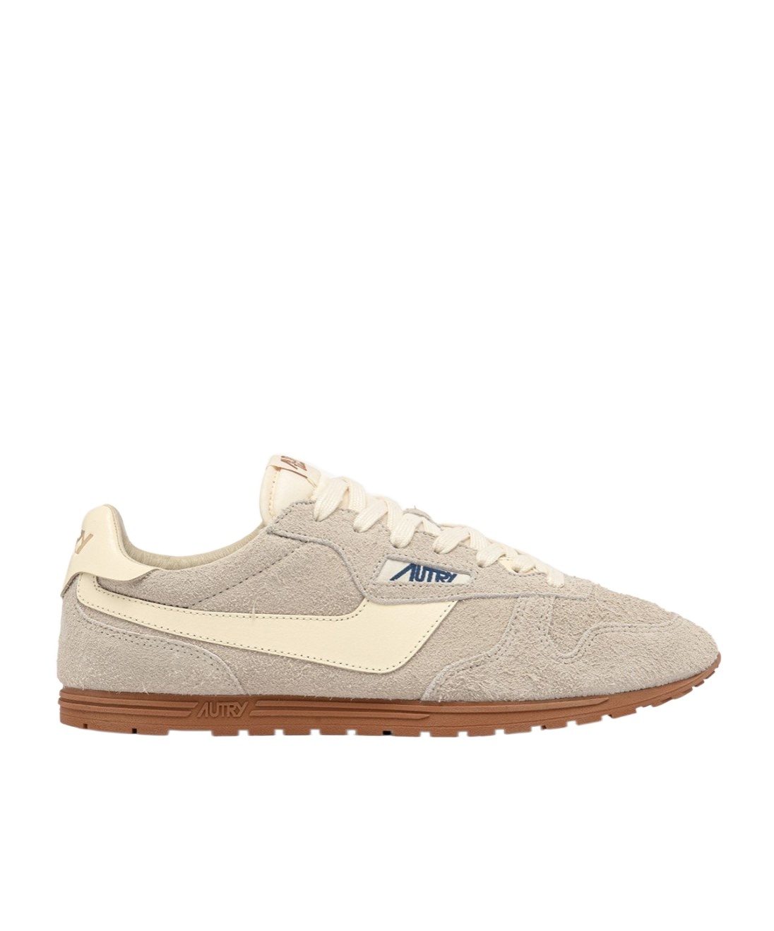 Autry 'windspin Low' Beige Sneaker With Logo On The Side And On The Heel In Suede Man In Neutral