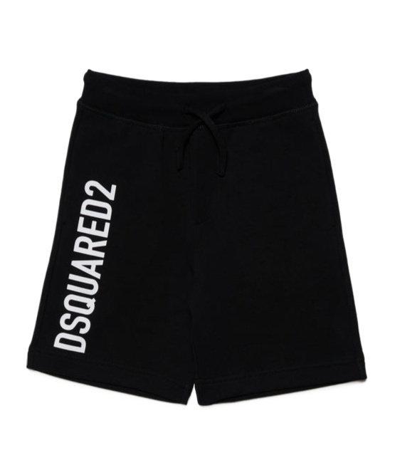Dsquared2 Logo-print Cotton Shorts In Black