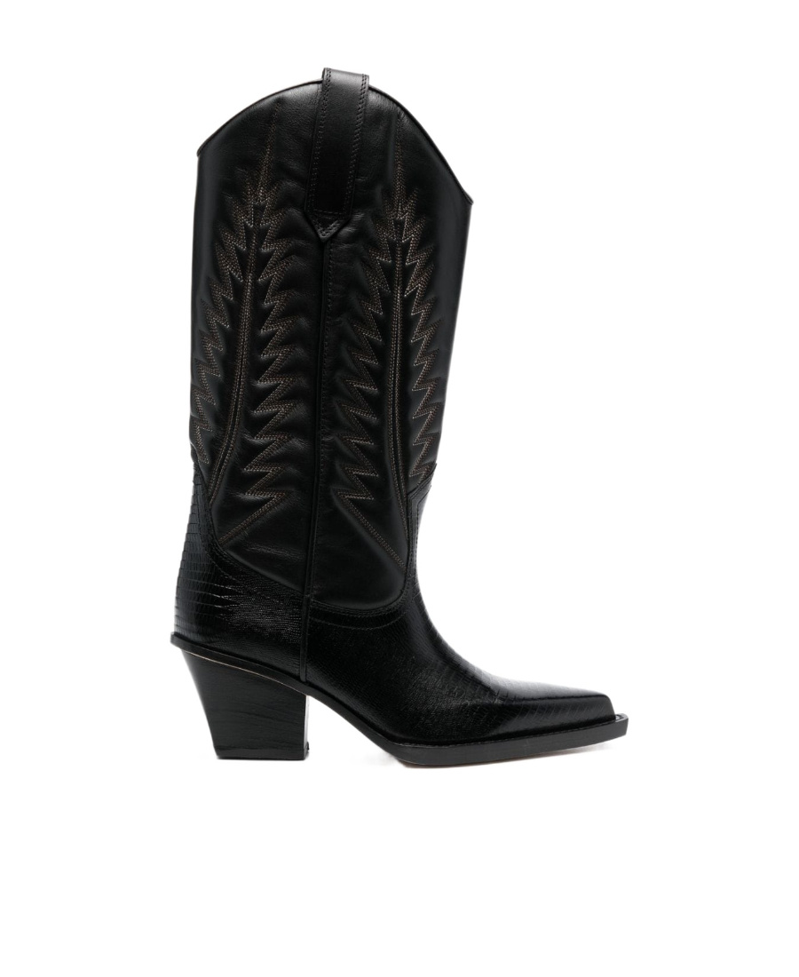 Paris Texas Woman Boot Black Size 7.5 Leather In Black