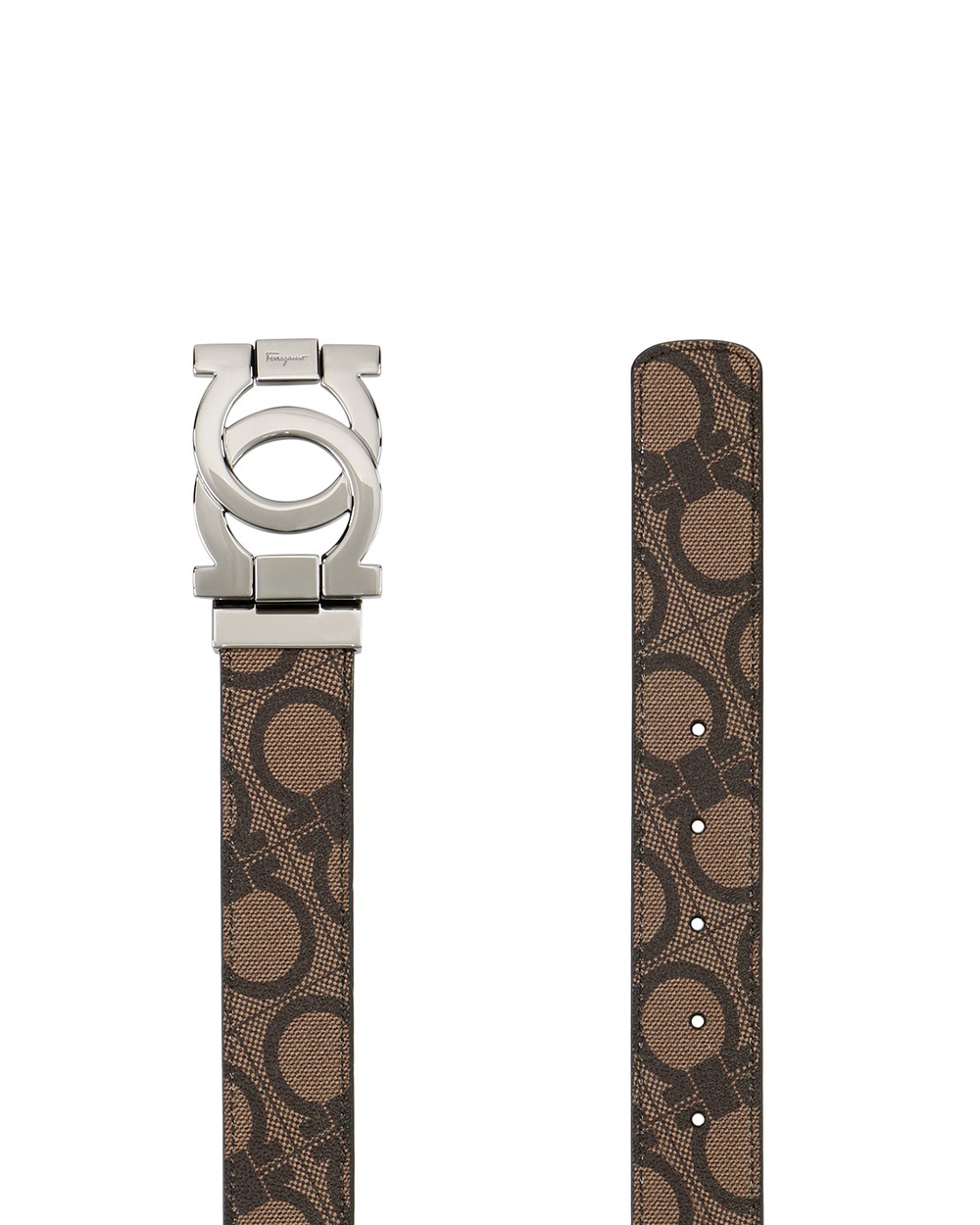 Ferragamo Logo Buckle Belt In Brown