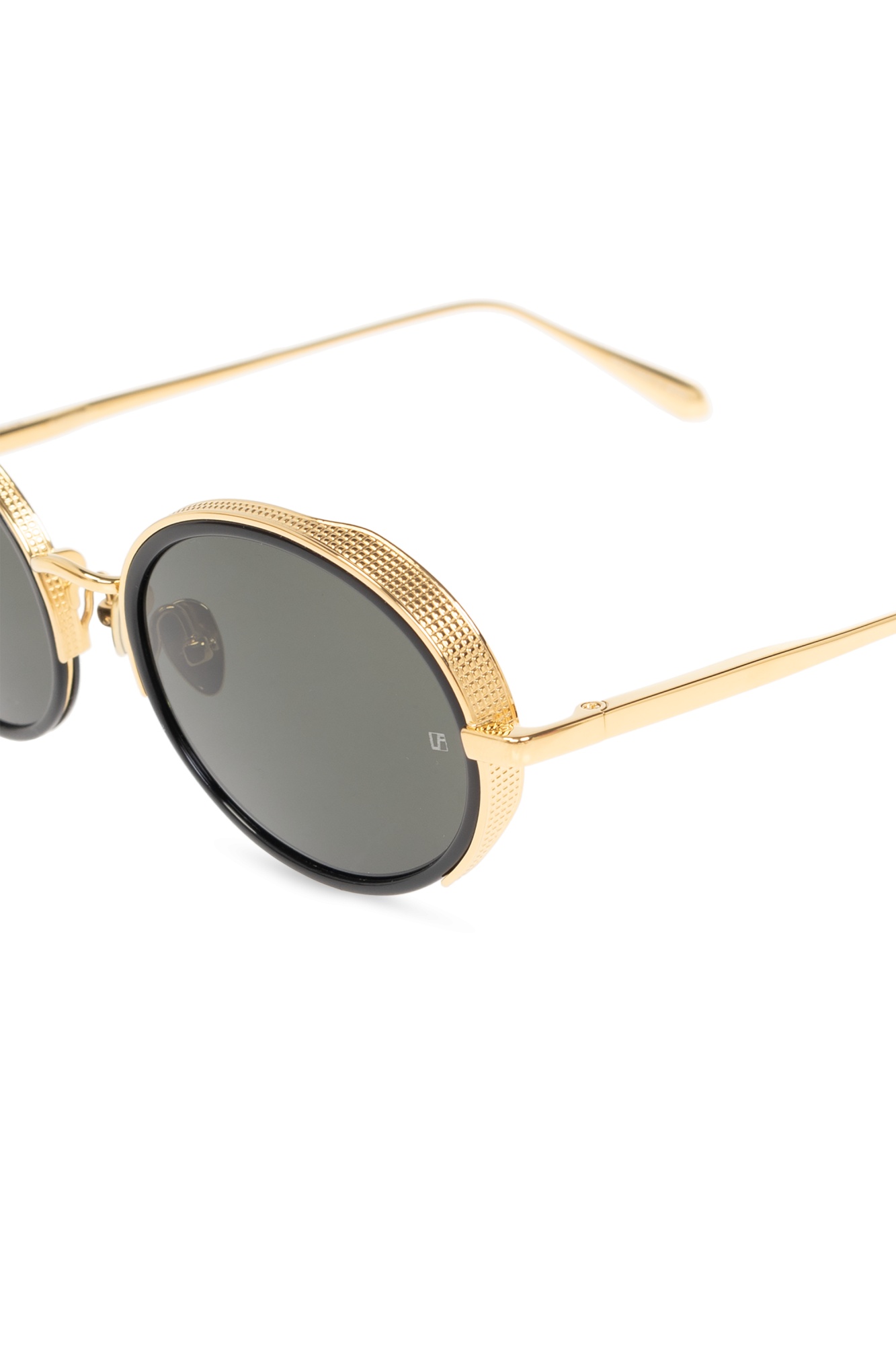 Linda Farrow Finn Round Frame Sunglasses In Gray