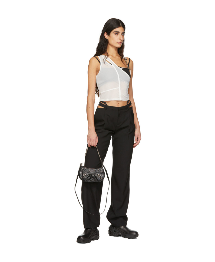 Heliot Emil Asymmetrical Fitted Woven Tank Top In Black