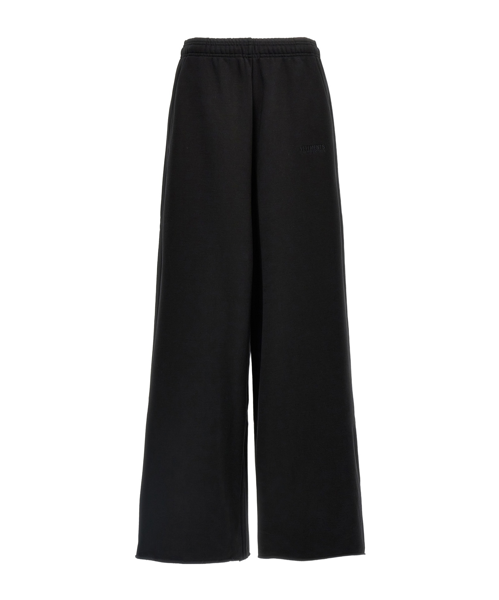VETEMENTS VETEMENTS LOGO EMBROIDERED WIDE LEG PANTS