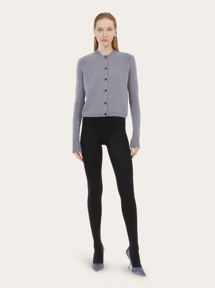 Ferragamo Long-sleeved Sweater In Gray