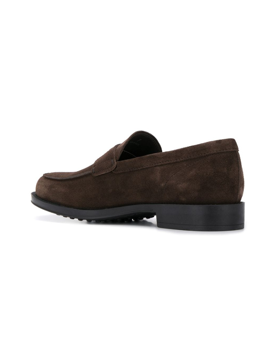 Tod's Leather Loafer Shoes In Brown