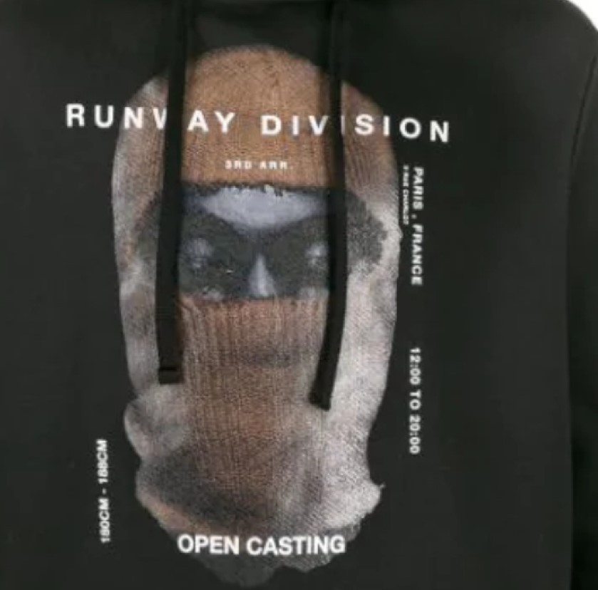 Ih Nom Uh Nit 'runway Division' Printed Hooded Sweater In Black