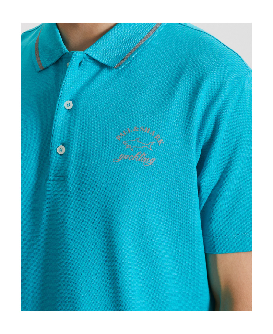 Paul & Shark Logo Polo Shirt In Blue