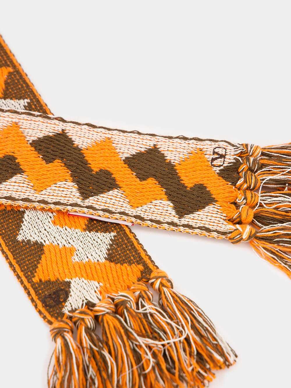 Valentino Fringed Scarf In Brown
