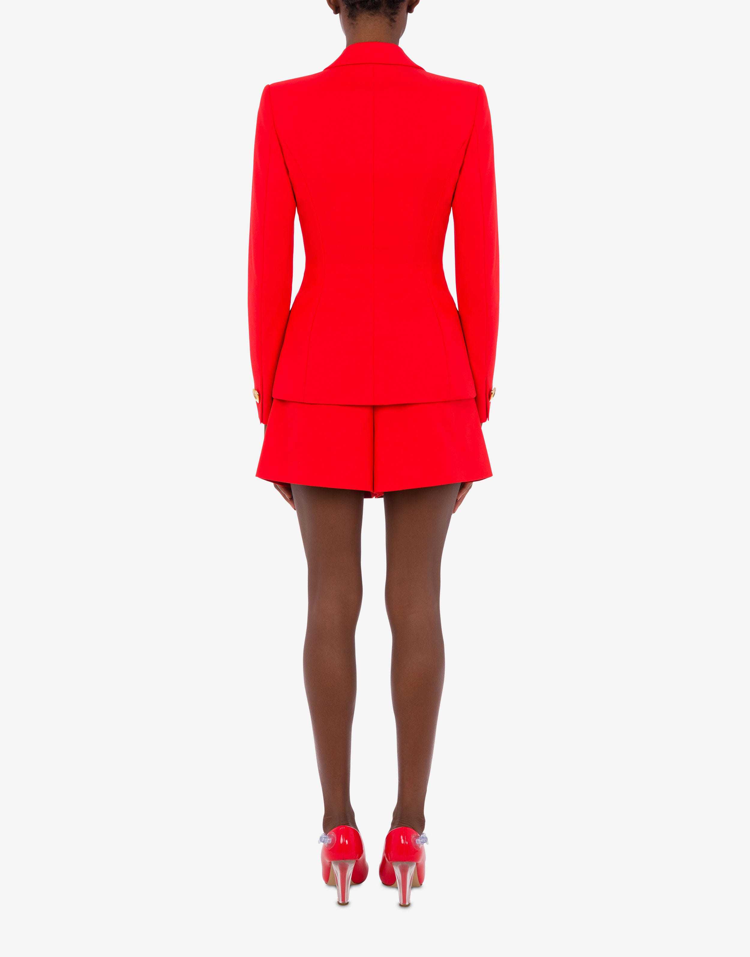 Moschino Heart-button Double-breasted Blazer In Red