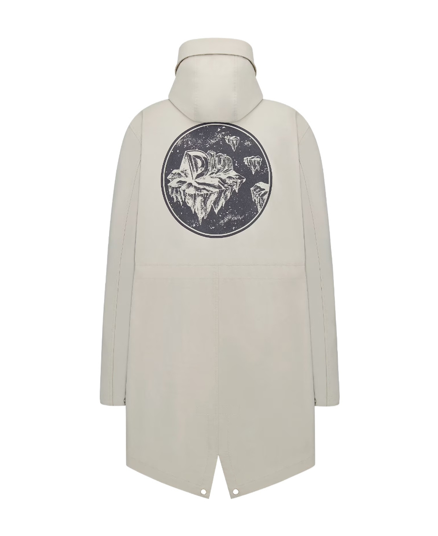 Dior Hooded Parker Coat In Gray