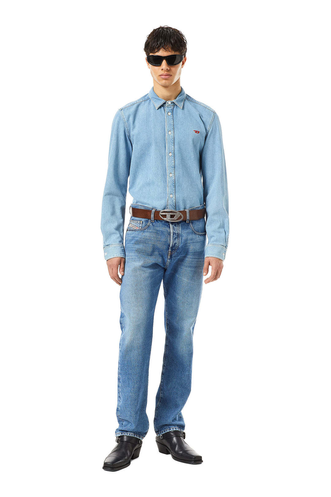 Diesel Cintura In Pelle Con Fibbia A D In Multicolor